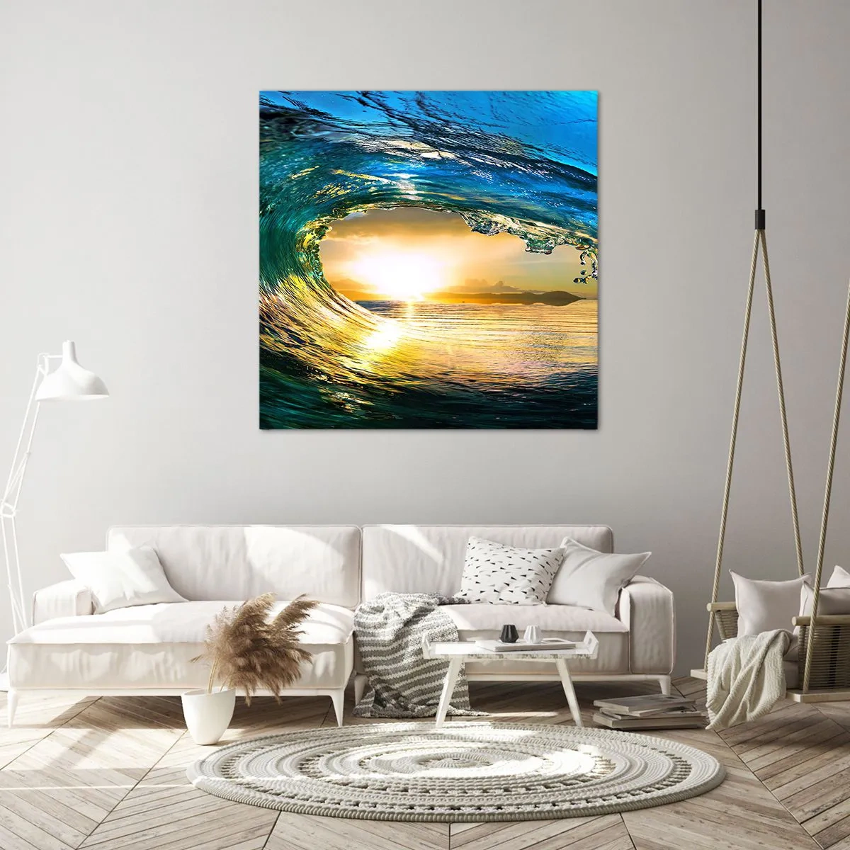 Bild auf Leinwand - Leinwandbild - In einem smaragd-goldenen Kristall - 70x70 cm