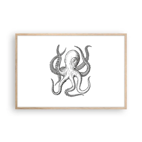 Poster in einem Rahmen aus heller Eiche - Mit den Wellen tanzen - 91x61 cm