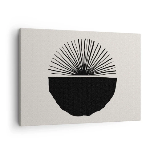 Bild auf Leinwand - Leinwandbild - Minimalistisches schwarzes Motiv auf hellem Hintergrund - 70x50cm - Eine Reihe von Möglichkeiten - Moderne Wanddekoration für Wohnzimmer und Schlafzimmer ARTTOR