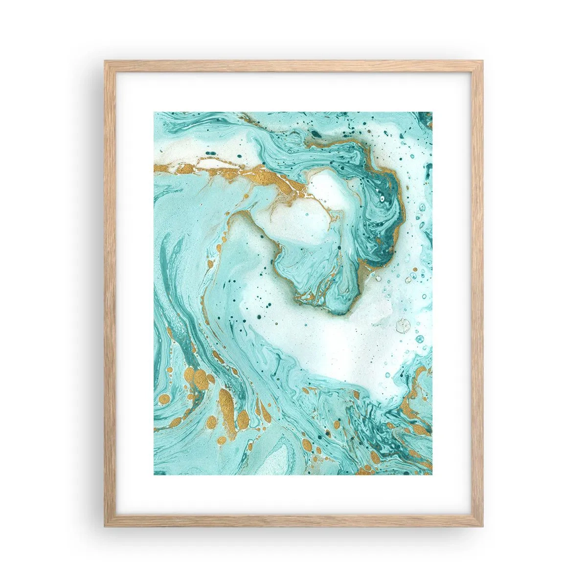 Poster in einem Rahmen aus heller Eiche - Unter der großen Welle der Edo-Ära - 40x50 cm