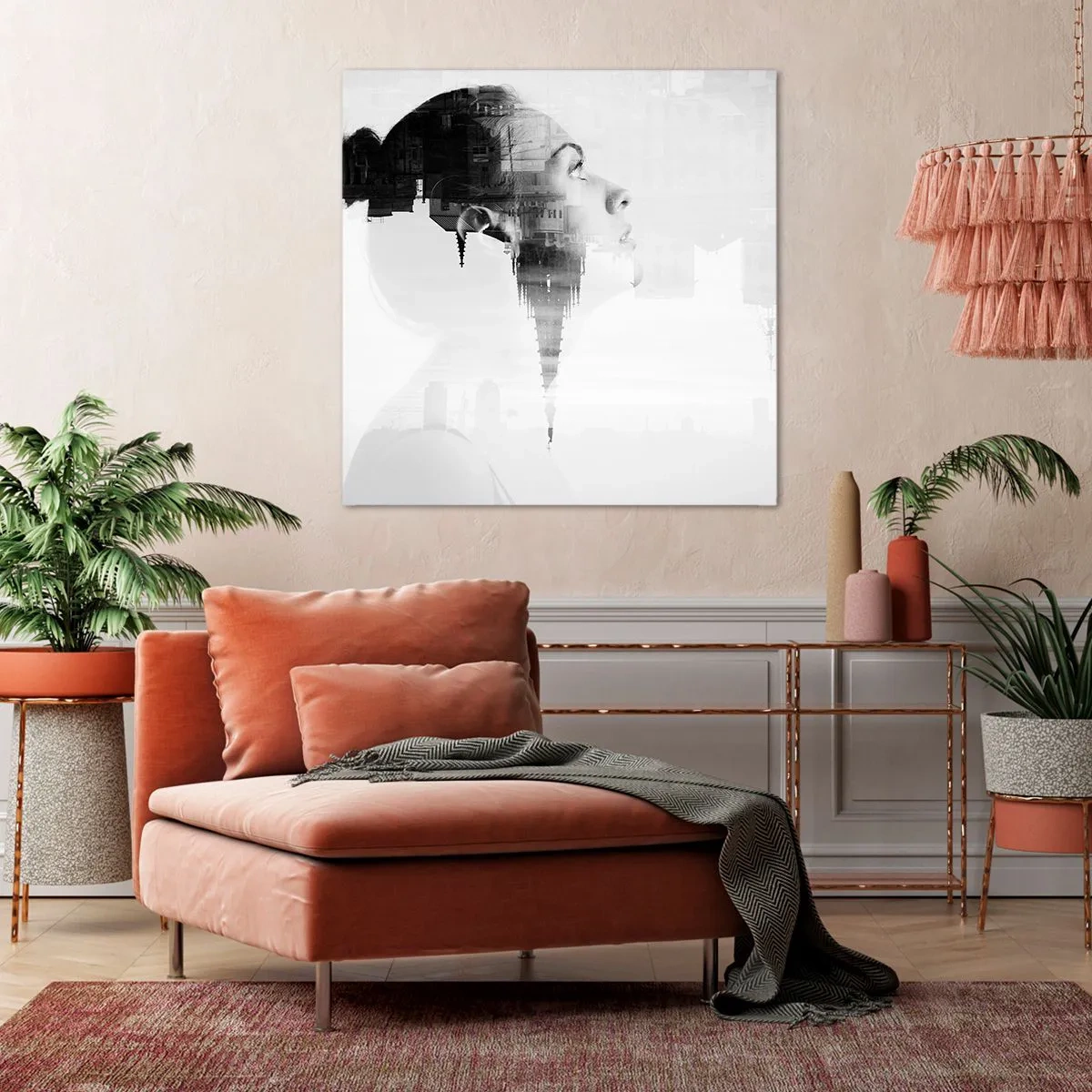 Bild auf Leinwand - Leinwandbild - Auf beiden Seiten des Glases - 60x60 cm