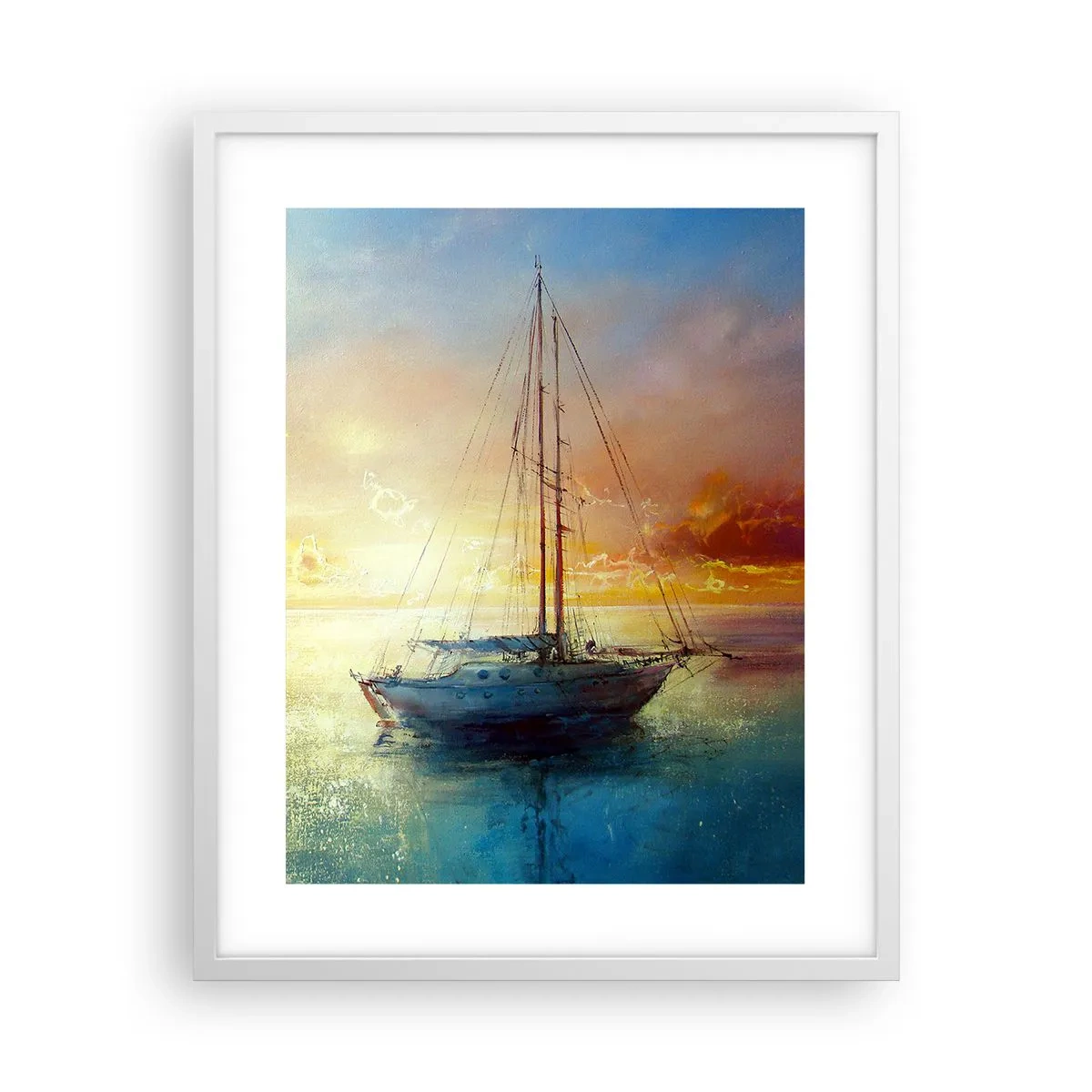Poster in einem weißen Rahmen - In einer goldenen Bucht - 40x50 cm