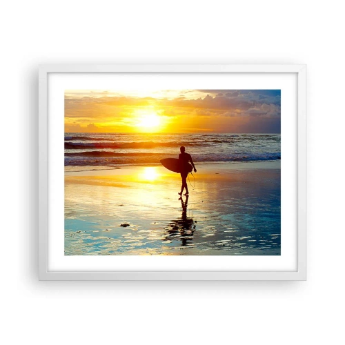 Poster in einem weißen Rahmen - Die Rückkehr des Kriegers - 50x40 cm