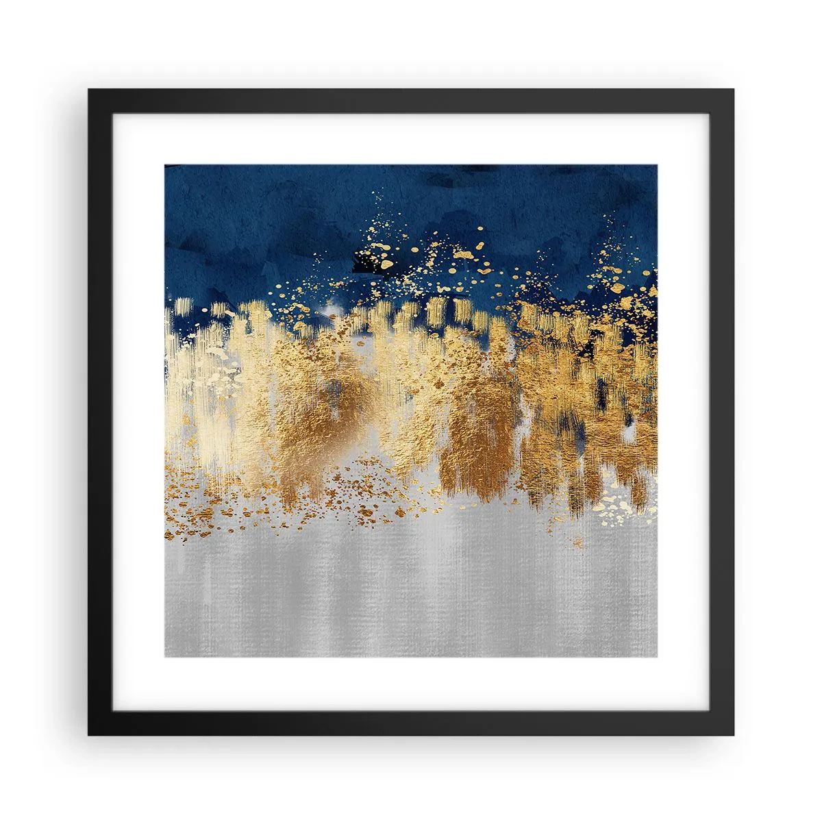 Poster in einem schwarzem Rahmen - Moderne Komposition mit Glanz - 40x40 cm