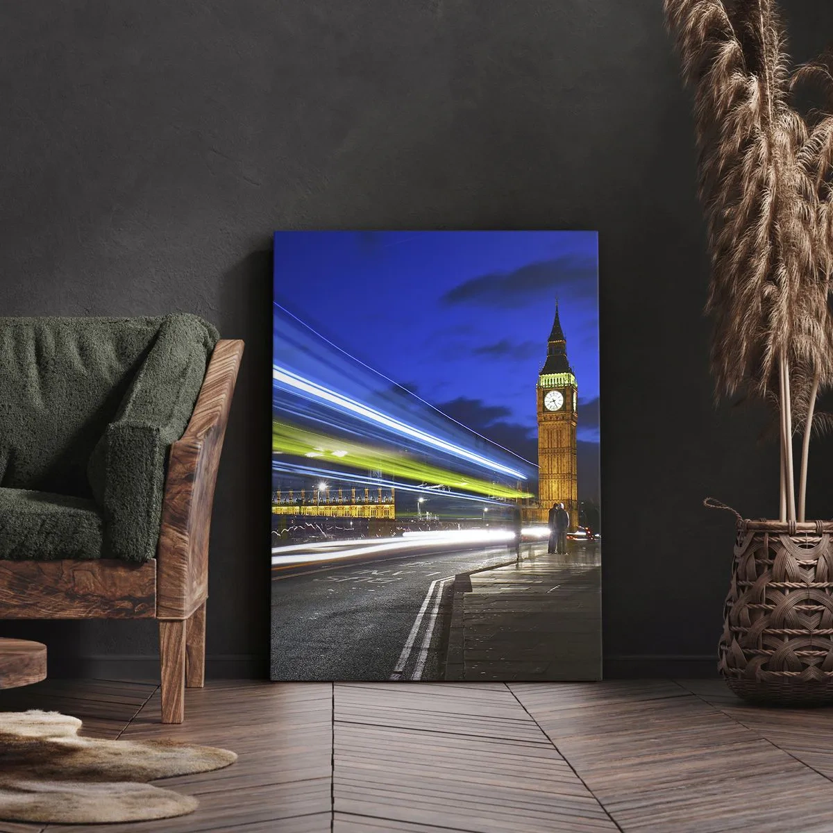 Bild auf Leinwand - Leinwandbild - Unter den wachsamen Augen von Big Ben - 45x80 cm