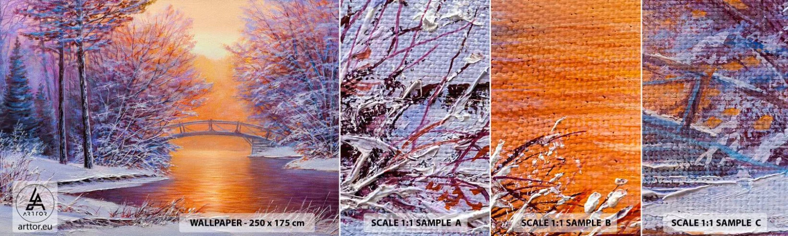 Fototapeten Muster Selbstklebend Deluxe Sticker - Treffen wir uns hier - Landschaft, Park, Brücke - 100x30 cm