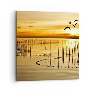 Bild auf Leinwand - Leinwandbild - In der Fischerei - 70x70 cm