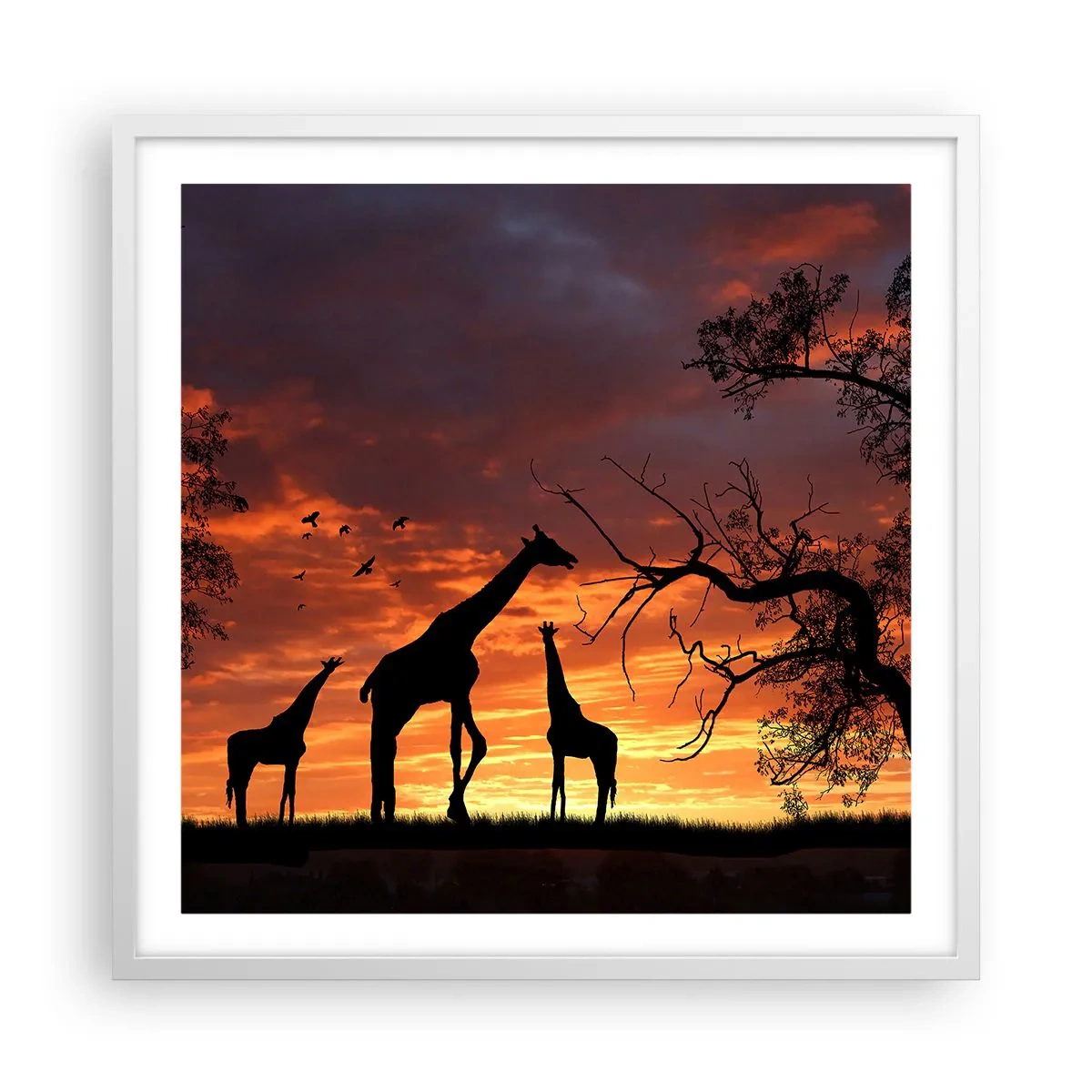 Poster in einem weißen Rahmen - Ein kleines Abendessen mit deinen Liebsten - 60x60 cm