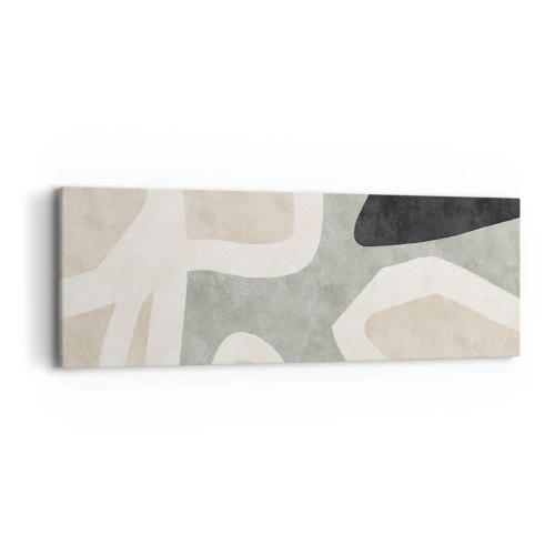 Bild auf Leinwand - Leinwandbild - Komposition mit schwarzem Motiv - 90x30 cm