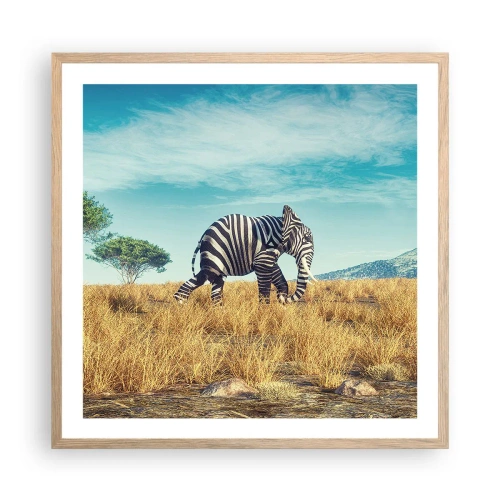 Poster in einem Rahmen aus heller Eiche - Grau ist nicht mehr in Mode - 60x60 cm