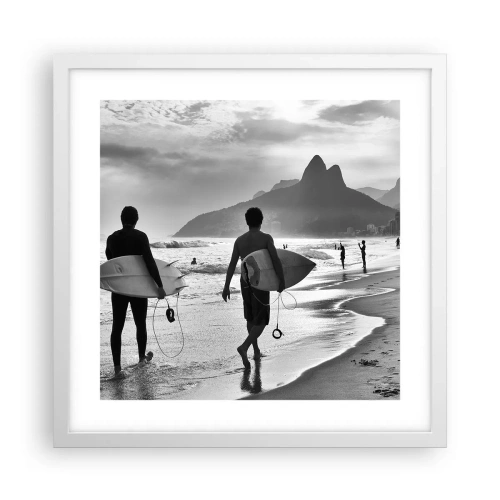 Poster in einem weißen Rahmen - Single-Wave-Samba - 40x40 cm