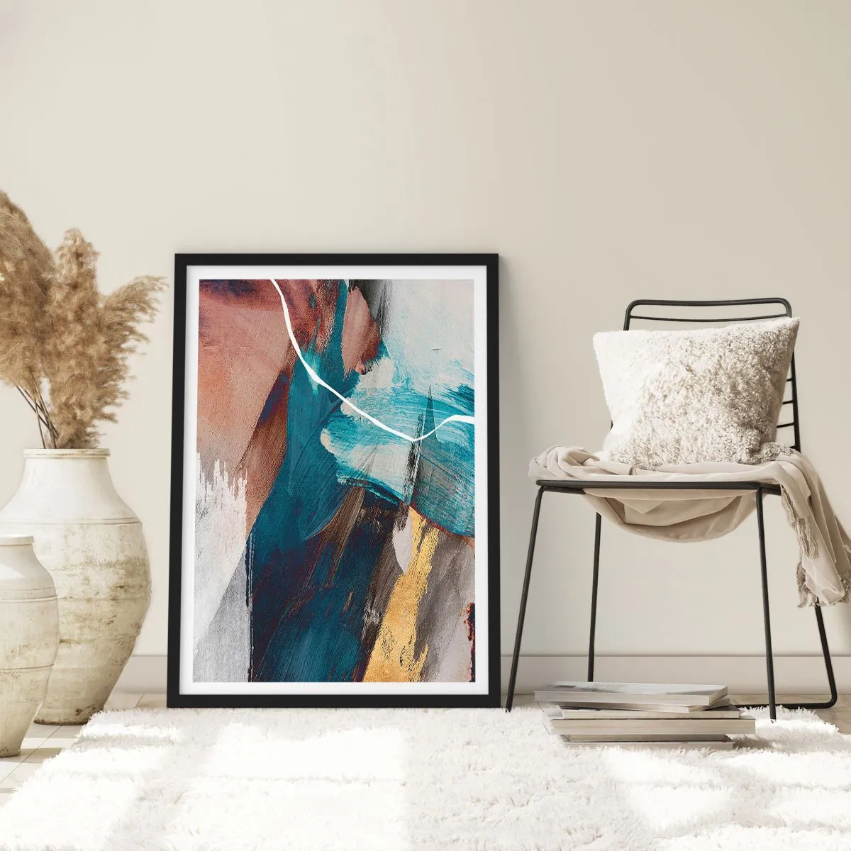 Poster in einem schwarzem Rahmen - Großzügig und mit Energie - 30x40 cm