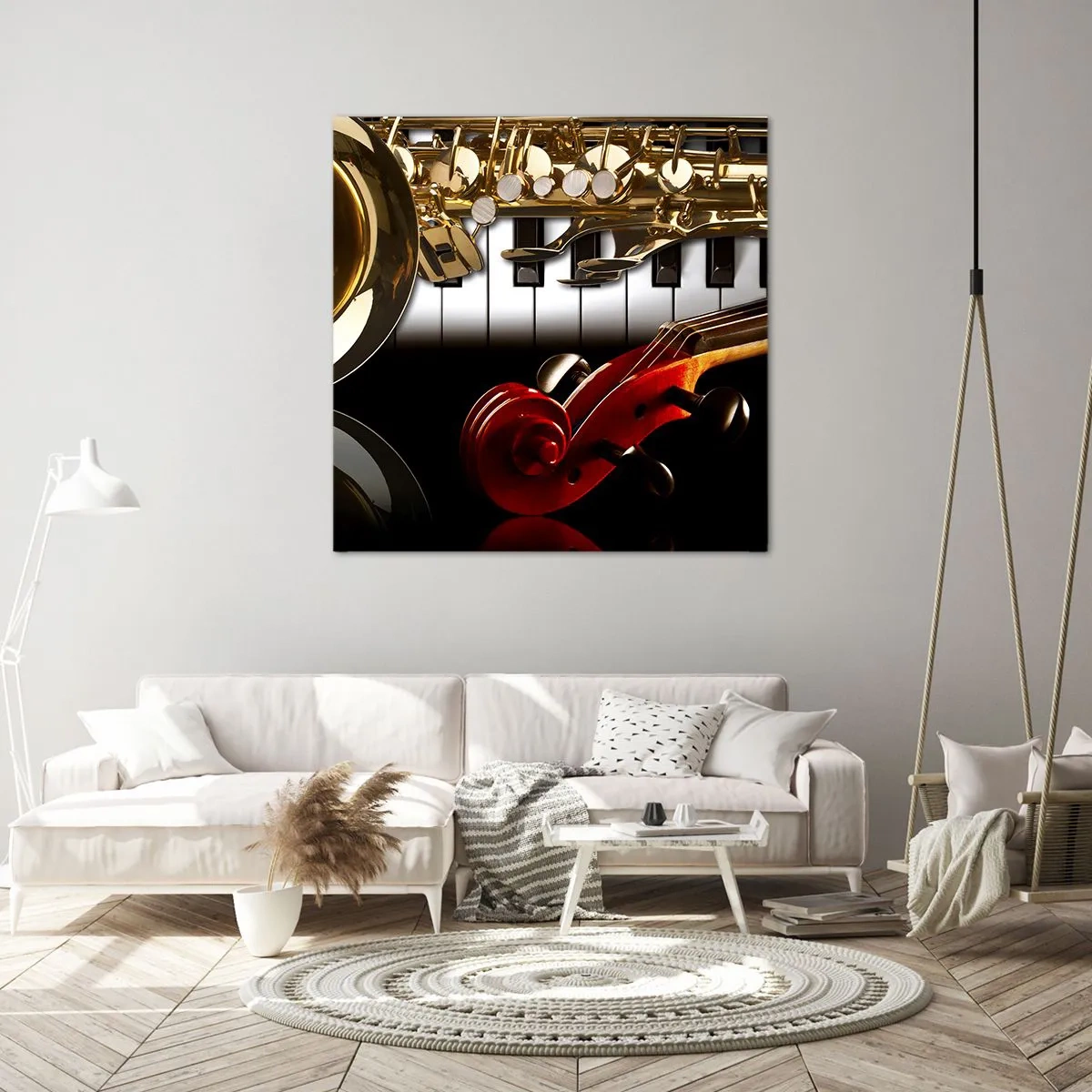 Bild auf Leinwand - Leinwandbild - Blech, Holz und Elfenbein - 70x70 cm