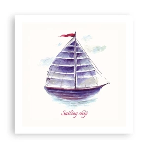 Poster - Volle Segel und ruhiges Wasser - 60x60 cm