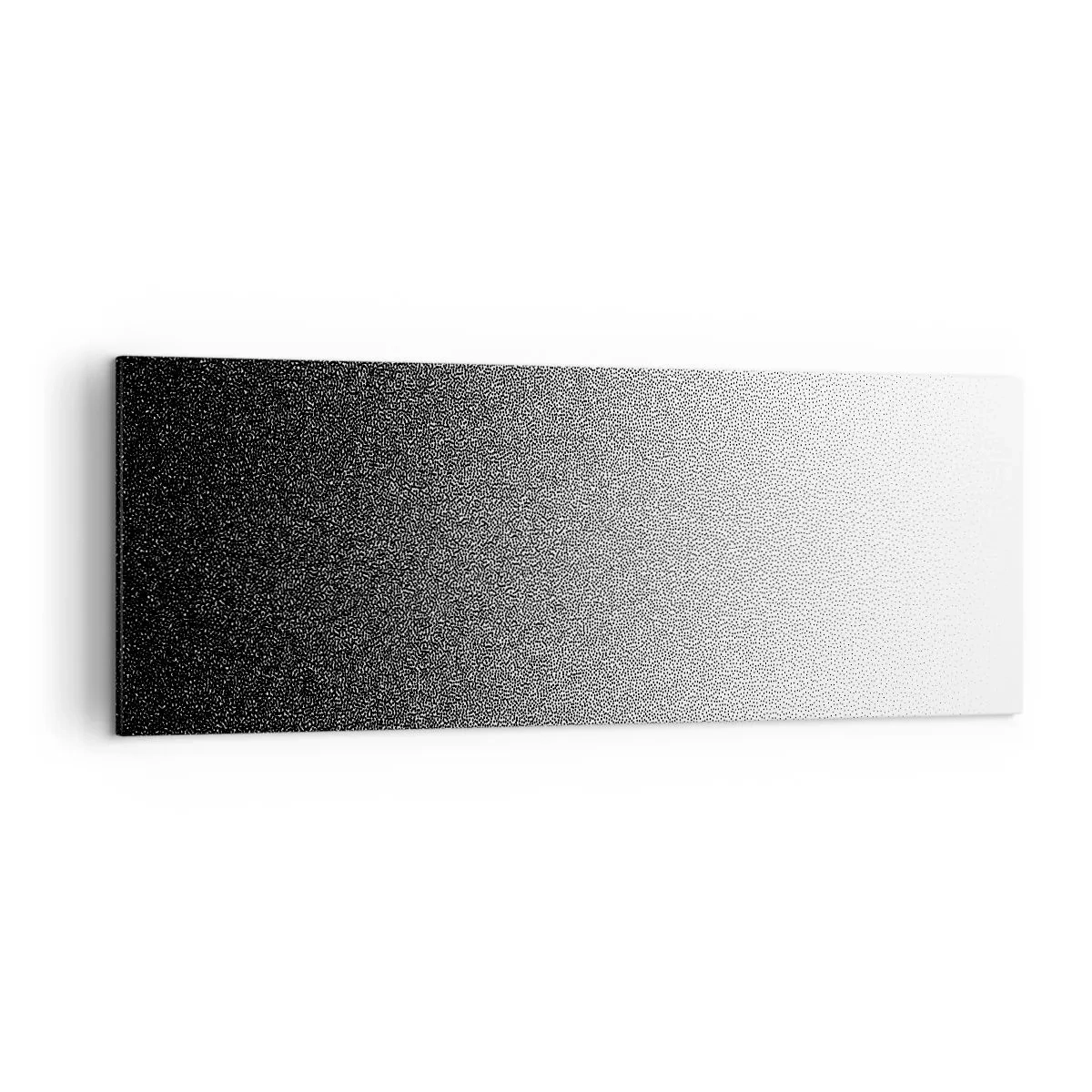 Bild auf Leinwand - Leinwandbild - Minimalistischer Schwarz-Weiß-Farbverlauf im Punkt - 140x50cm - Dem Licht entgegen - Moderne Wanddekoration für Wohnzimmer und Schlafzimmer ARTTOR