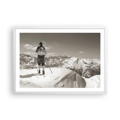 Poster in einem weißen Rahmen - Und die Berge bleiben unverändert - 70x50 cm