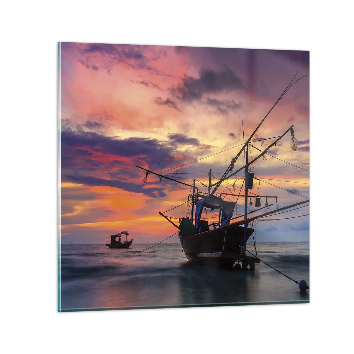 Glasbild - Bild auf glas - Exotischer Abend - 70x70 cm