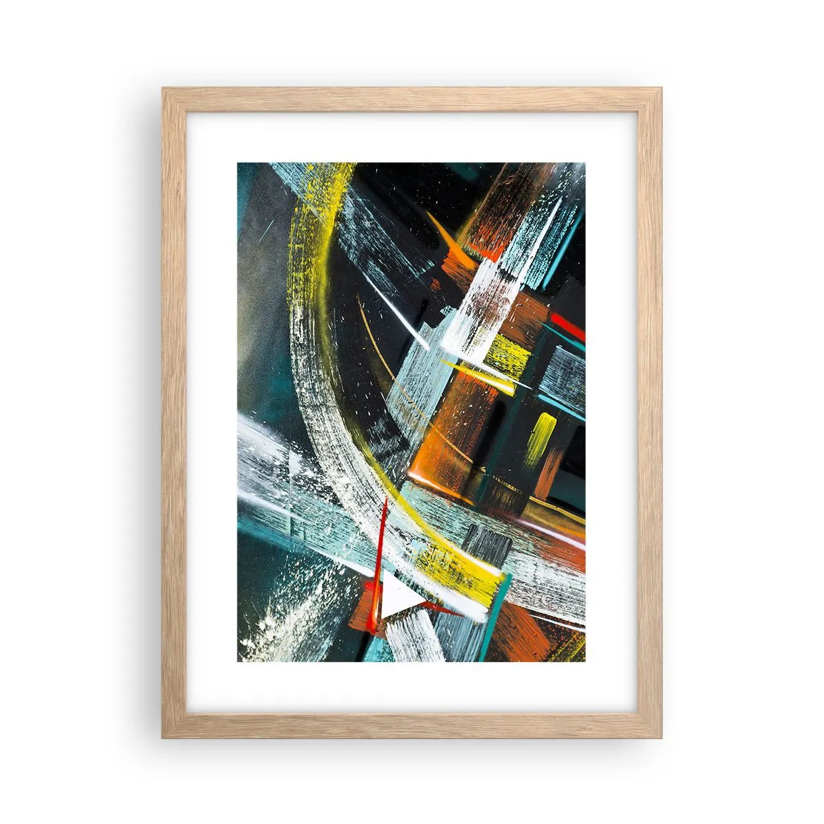 Poster in einem Rahmen aus heller Eiche - Energie der Bewegung - 30x40 cm
