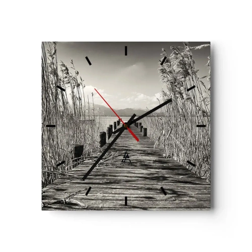 Wanduhr - Glasuhr - In der Stille des Grases - 40x40 cm