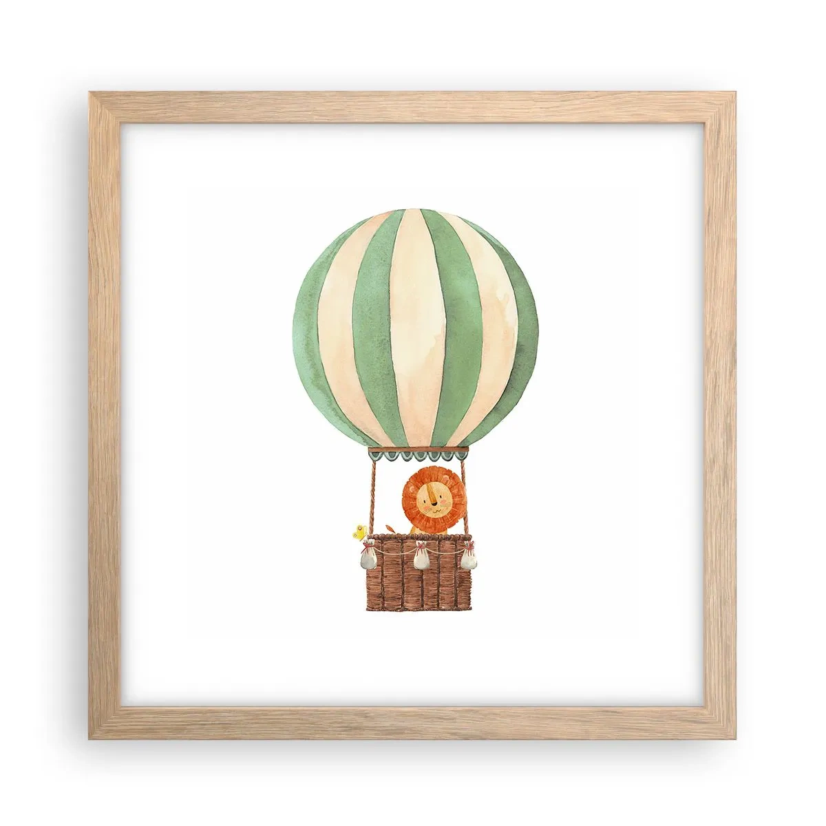 Poster in einem Rahmen aus heller Eiche - Leons Reisen - 30x30 cm