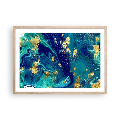 Poster in einem Rahmen aus heller Eiche - Die Blütenblätter der Sonne - 70x50 cm