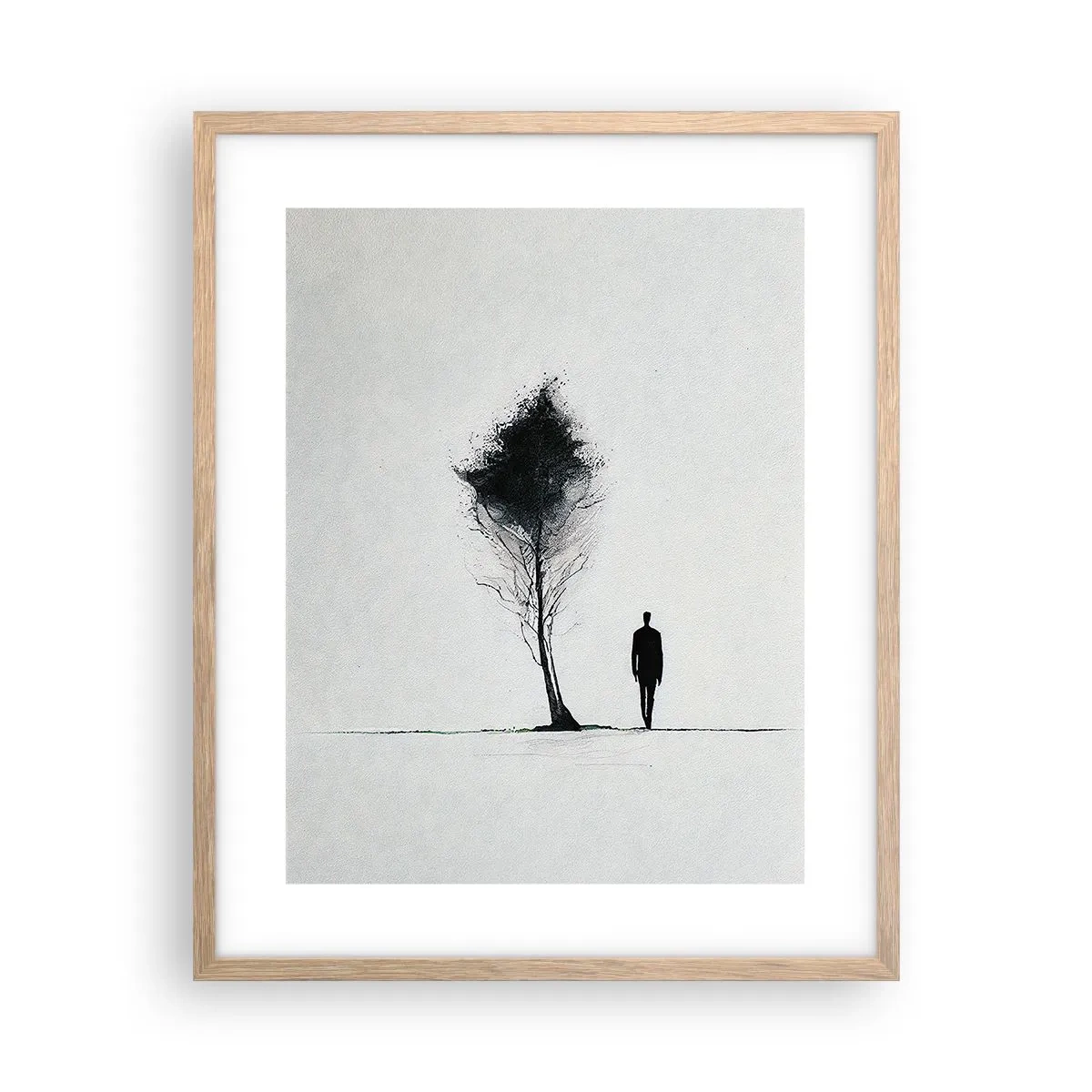 Poster in einem Rahmen aus heller Eiche - Wir wandern alle - 40x50 cm