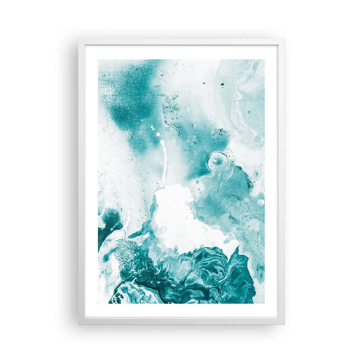 Poster in einem weißen Rahmen - Morast von Blau - 50x70 cm