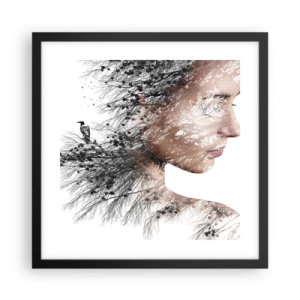 Poster in einem schwarzem Rahmen - Der Geist des Waldes - 40x40 cm