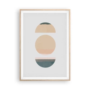 Poster in einem Rahmen aus heller Eiche - Ein Rad hinter dem anderen… - 70x100 cm