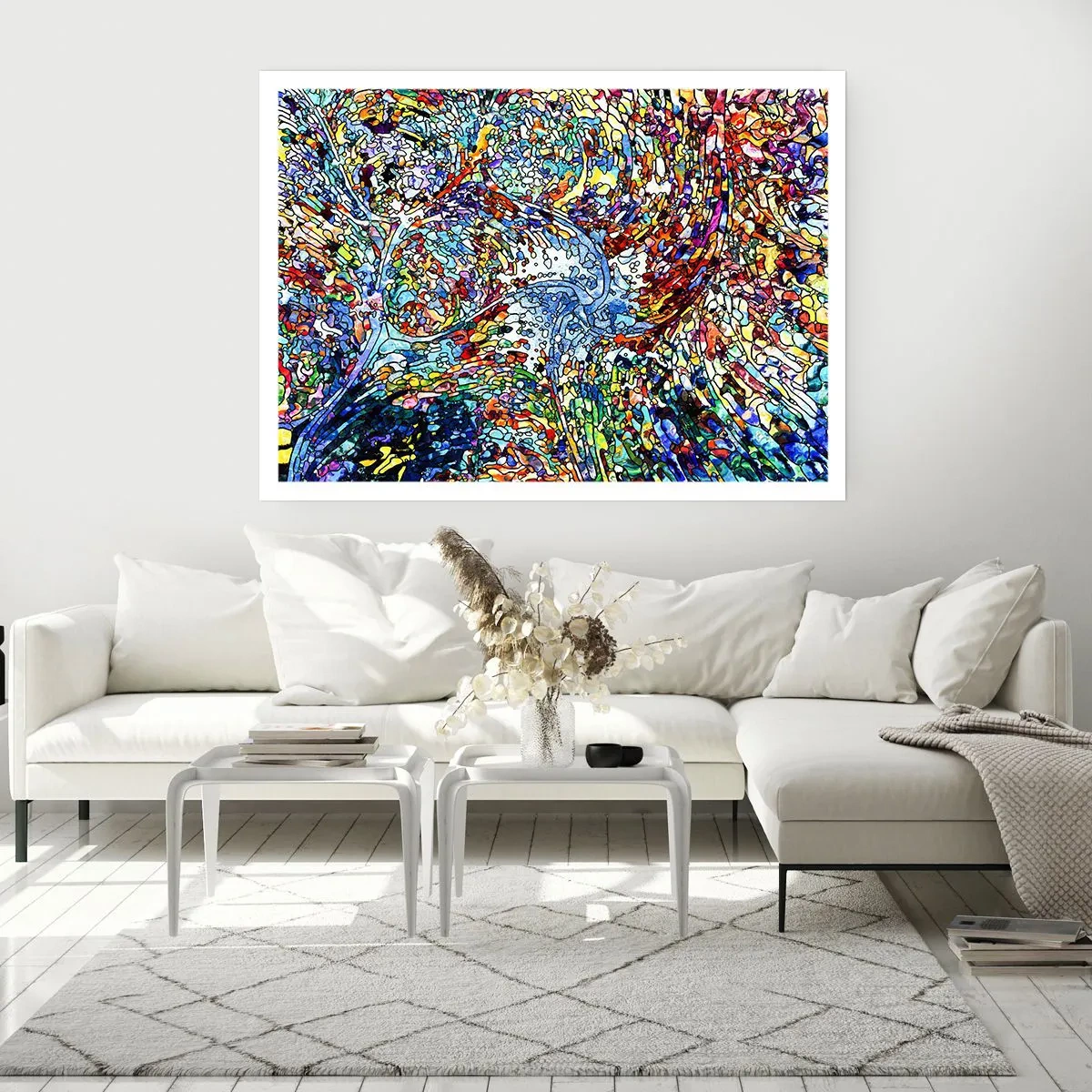 Poster - Glasmalerei Wassertropfen - 50x40 cm