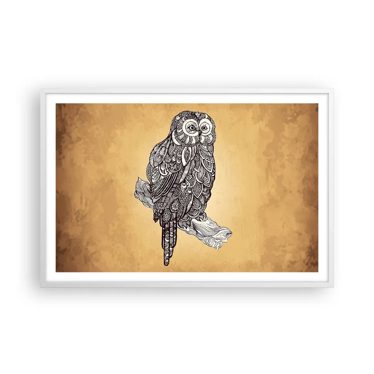 Poster in einem weißen Rahmen - Kunstvolle Ornamente der Weisheit - 91x61 cm