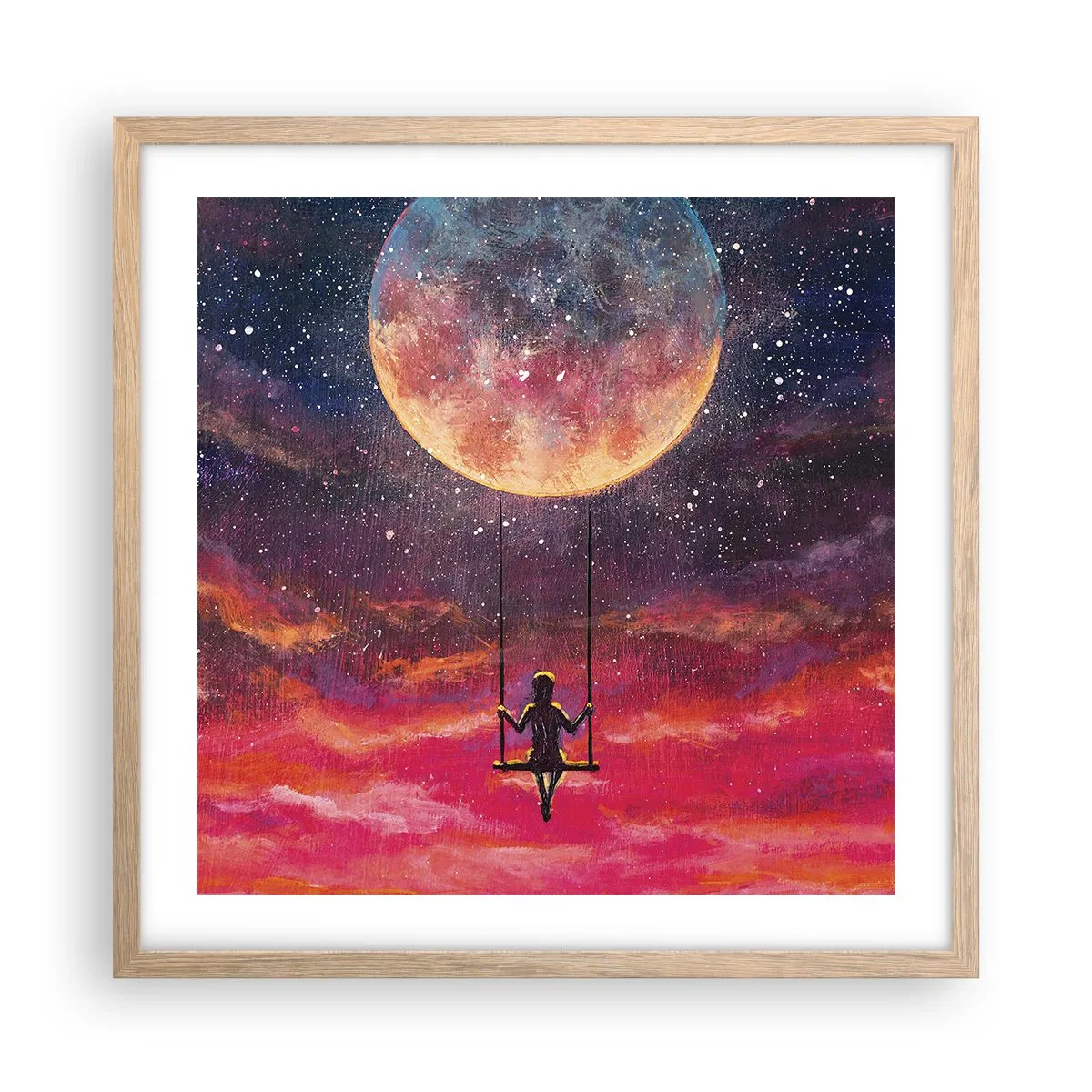 Poster in einem Rahmen aus heller Eiche - Traum - 50x50 cm