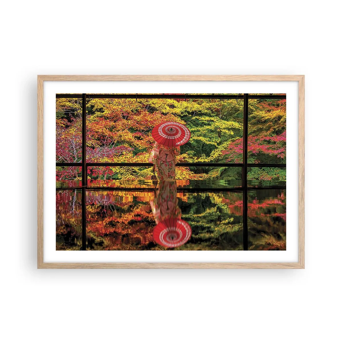 Poster in einem Rahmen aus heller Eiche - Im Tempel der Natur - 70x50 cm