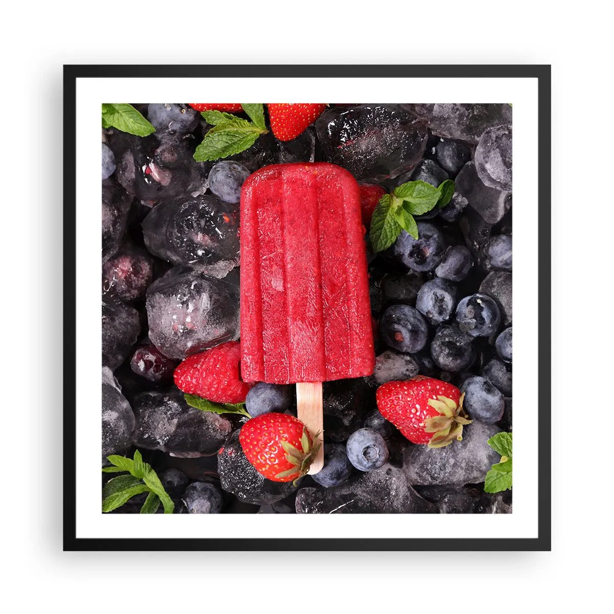 Poster in einem schwarzem Rahmen - So schmeckt der heiße Sommer - 60x60 cm