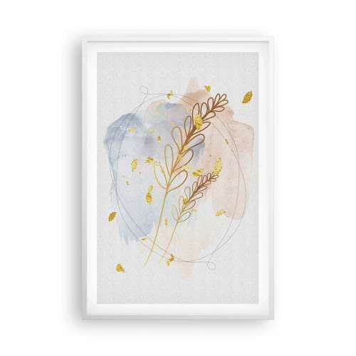Poster in einem weißen Rahmen - Goldenr Hauch - 61x91 cm