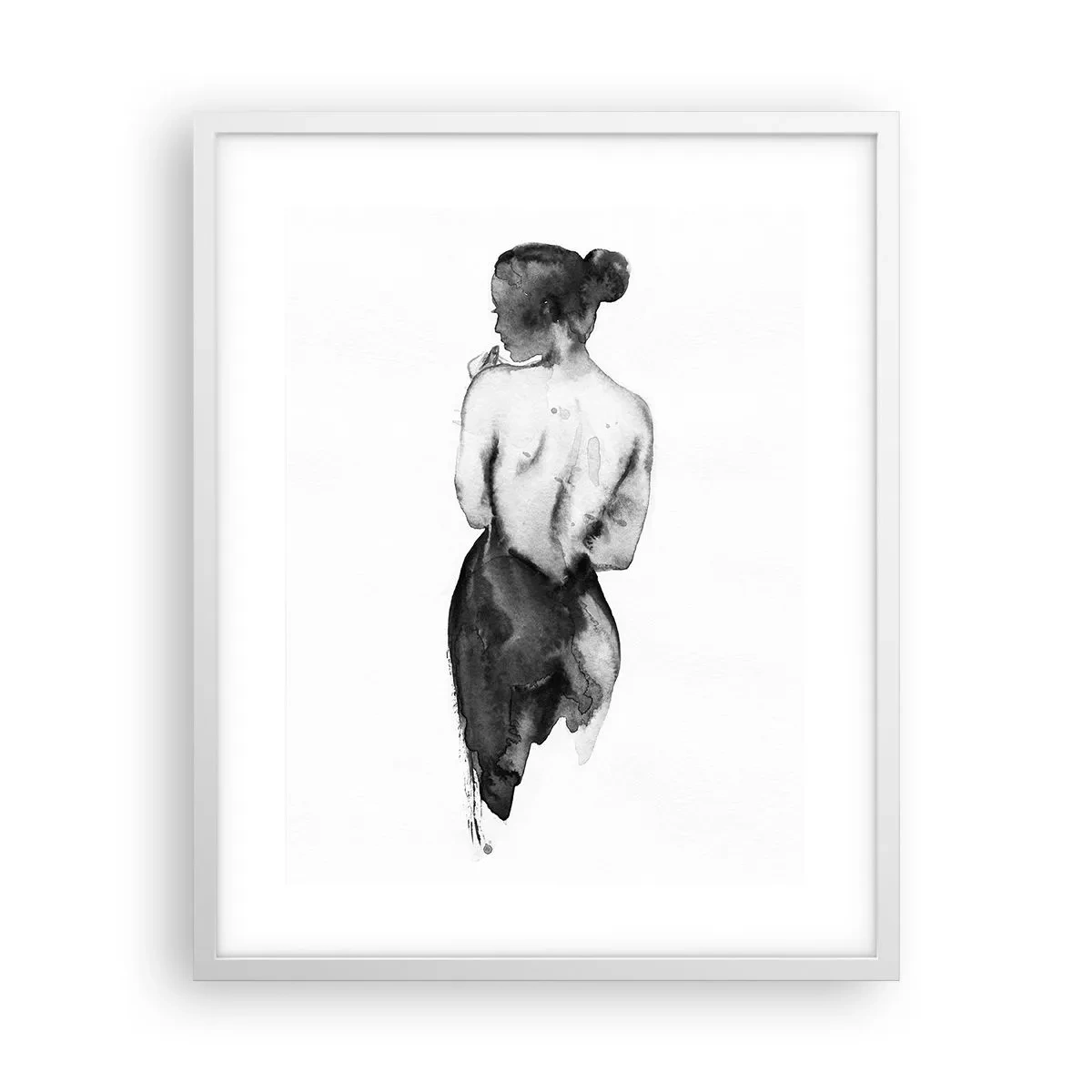 Poster in einem weißen Rahmen - Bei ihr verschwindet die Welt - 40x50 cm