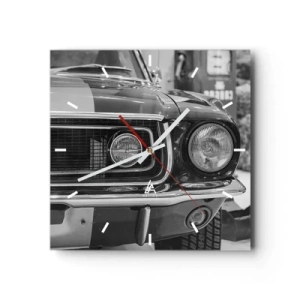 Wanduhr - Glasuhr - Wilder Ritt - 40x40 cm