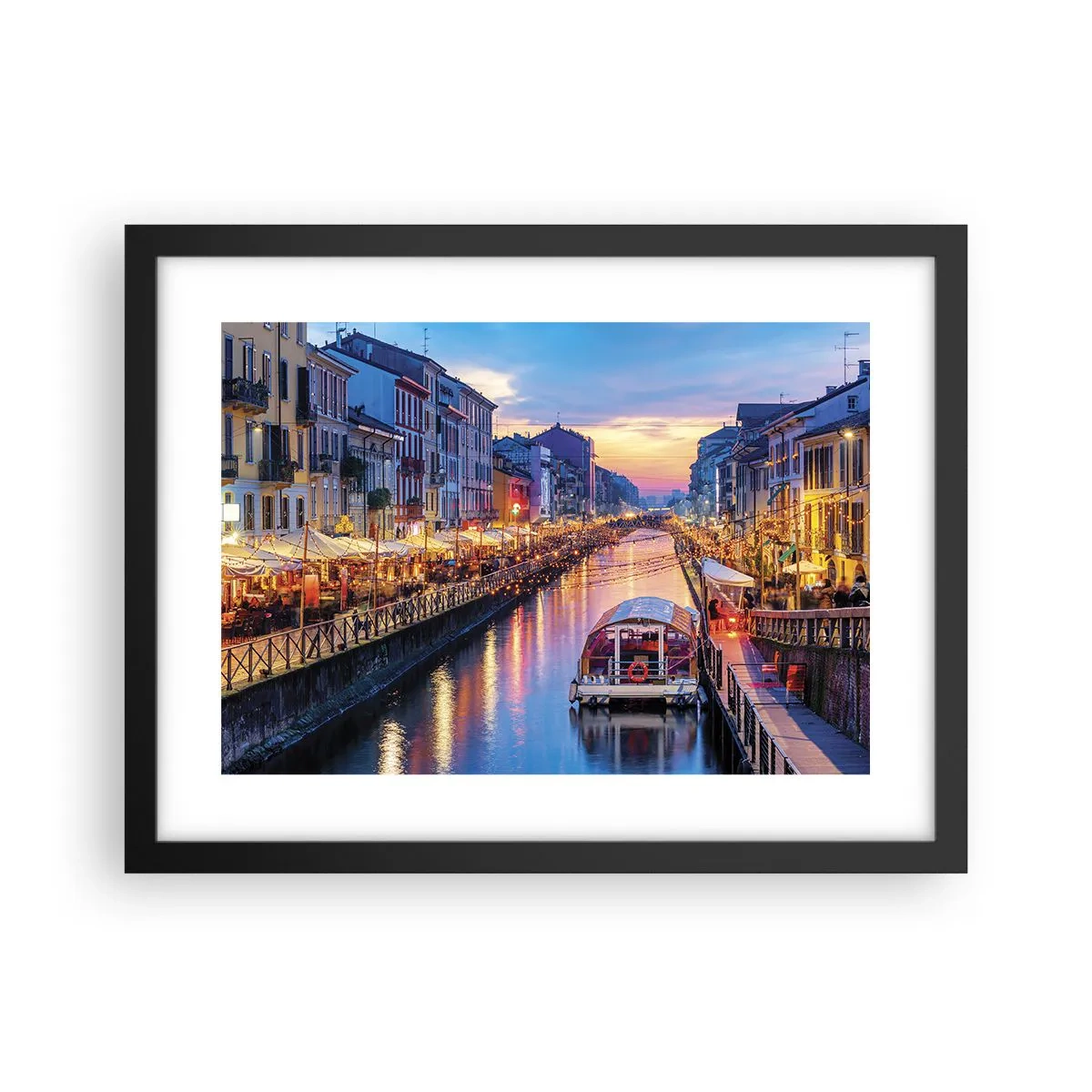 Poster in einem schwarzem Rahmen - Ein Abend voller Licht und Spaß - 40x30 cm