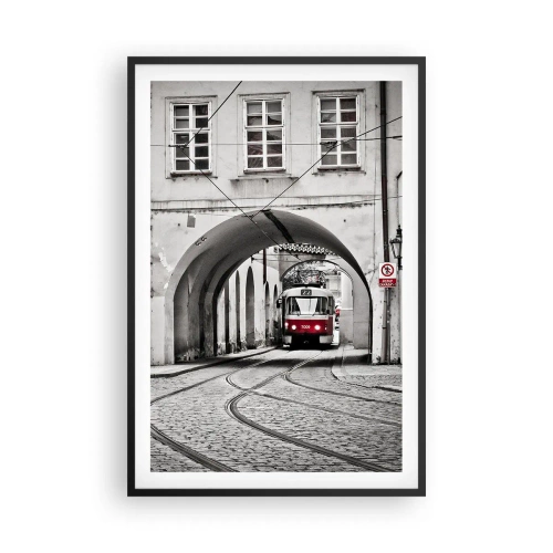 Poster in einem schwarzem Rahmen - Durch das Stadtlabyrinth - 61x91 cm