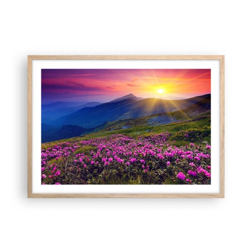 Poster in einem Rahmen aus heller Eiche - … Und drumherum duftet es nach Latschenkiefer und dem Duft von Kräutern - 70x50 cm