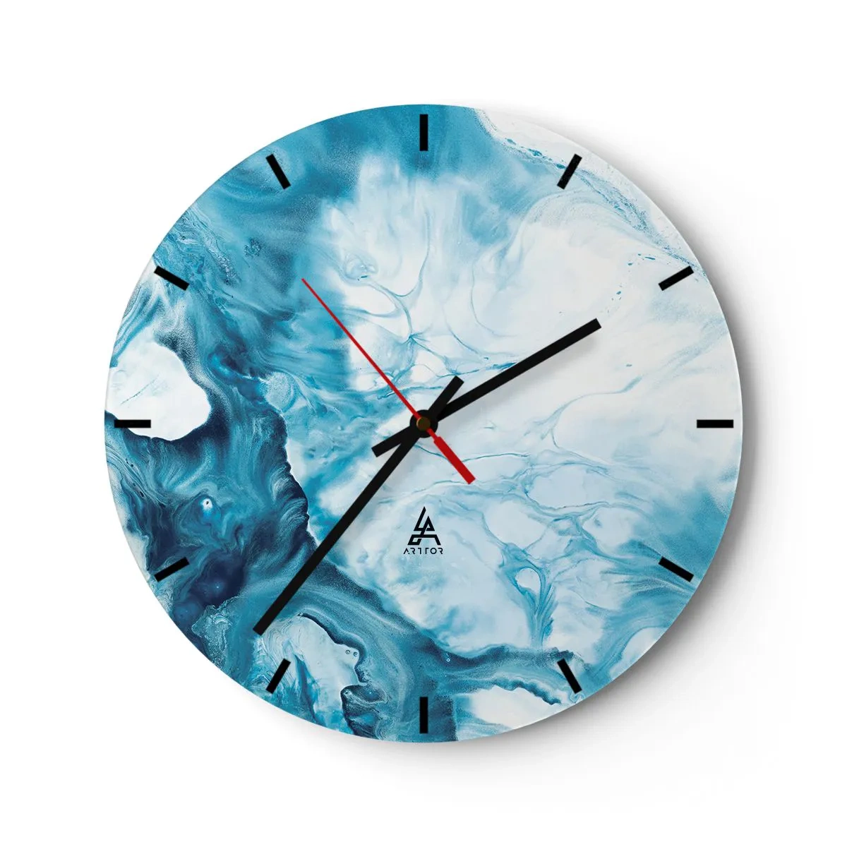 Wanduhr - Glasuhr - Blaues Konzert - 40x40 cm