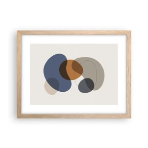 Poster in einem Rahmen aus heller Eiche - Farbtropfen - 40x30 cm