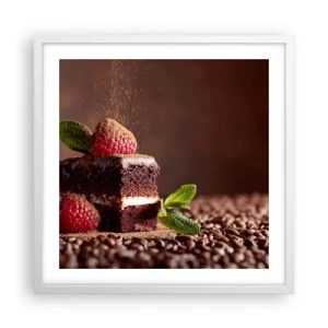 Poster in einem weißen Rahmen - Das Leben ist süß - 50x50 cm