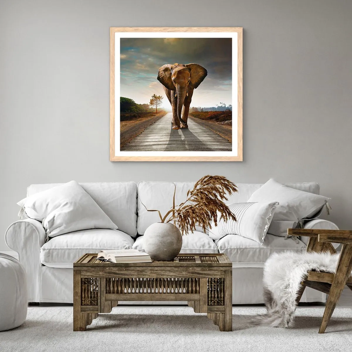 Poster in einem Rahmen aus heller Eiche - Und schon gar nicht in einem Porzellanlager - 60x60 cm