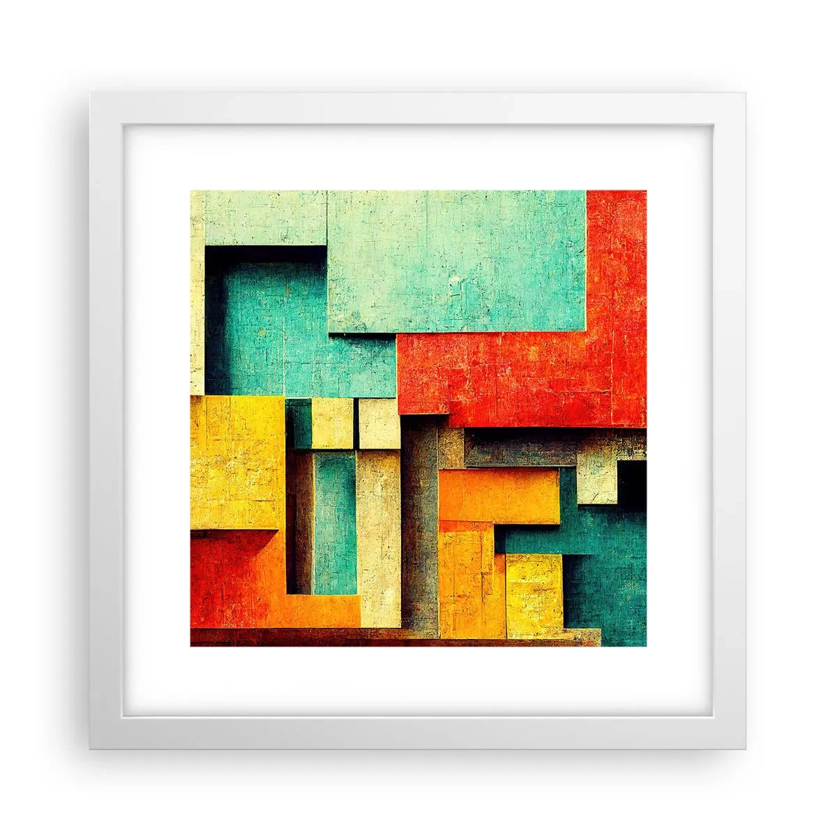 Poster in einem weißen Rahmen - Festival der rechten Winkel - 30x30 cm