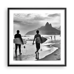 Poster in einem schwarzem Rahmen - Single-Wave-Samba - 50x50 cm