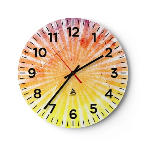 Wanduhr - Glasuhr - Sonnenaufgänge und Sonnenuntergänge - 30x30 cm