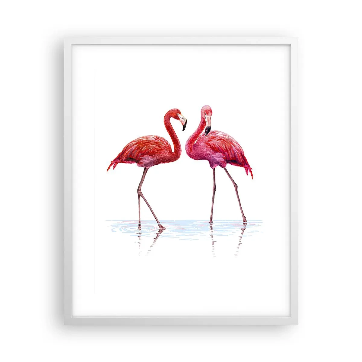 Poster in einem weißen Rahmen - Rosa randez-vous - 40x50 cm