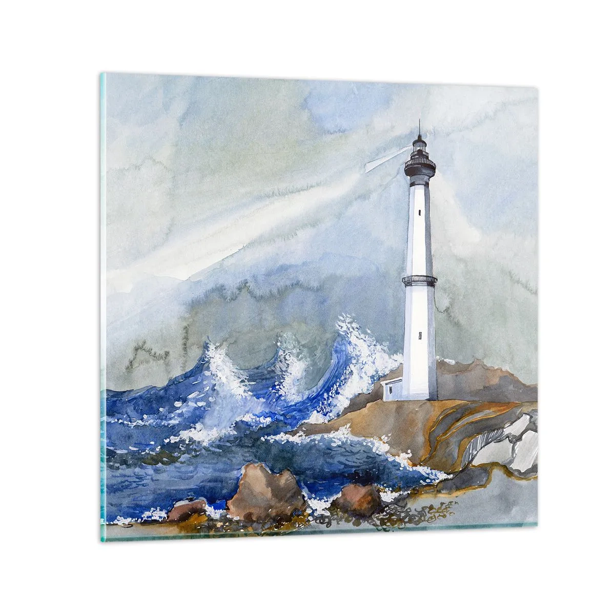 Glasbild - Bild auf glas - Gegen die Dunkelheit und den Sturm - 30x30 cm