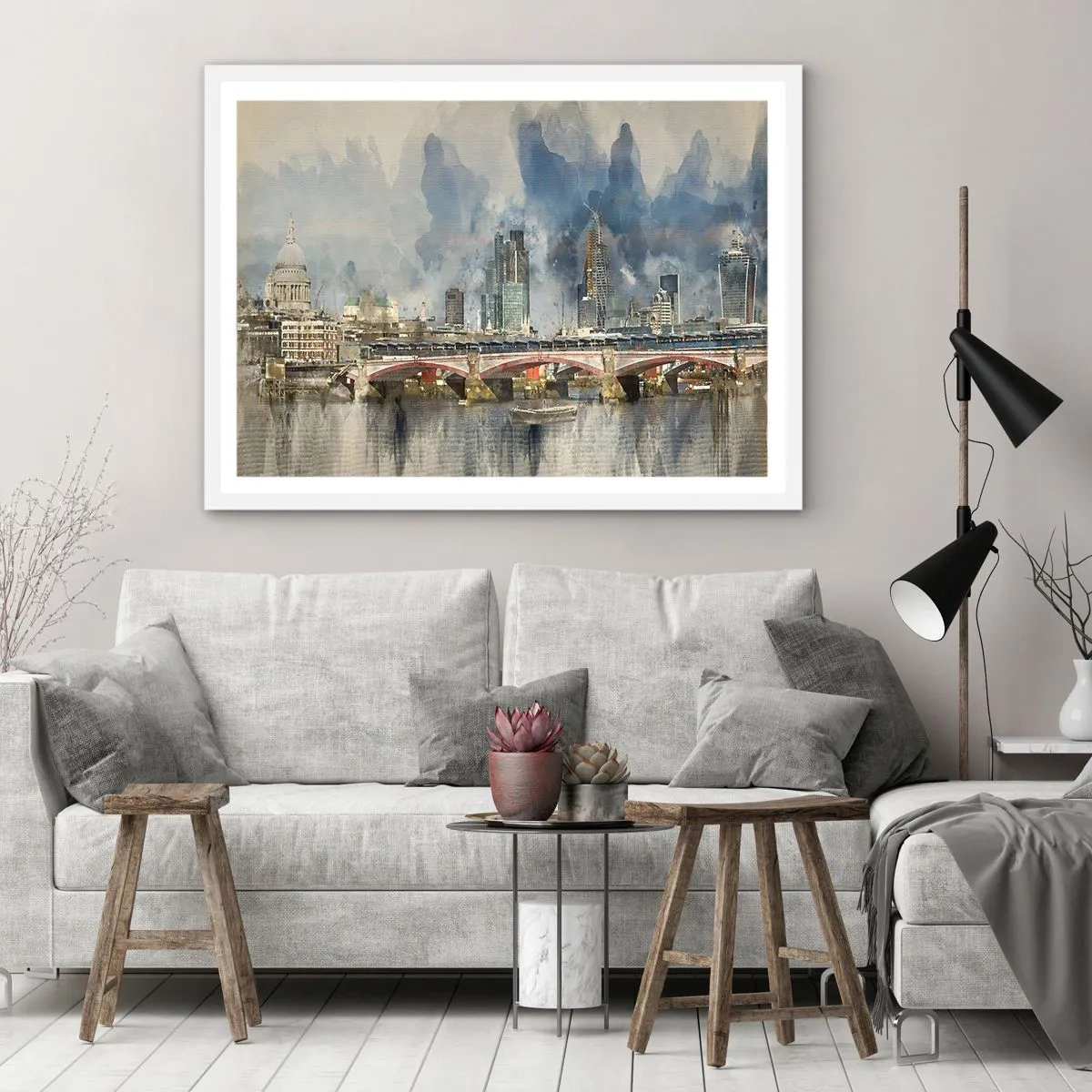 Poster in einem weißen Rahmen - London in seiner ganzen Pracht - 70x50 cm